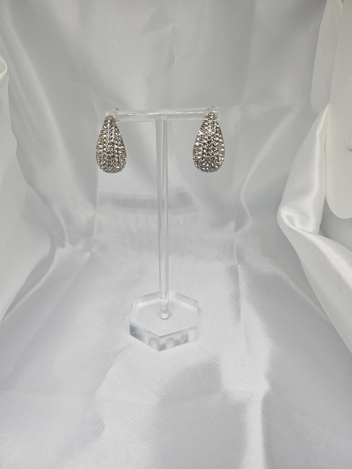 LAYA Silver & Gold Pearl Tear Drop Earring Silver Chunky Earring