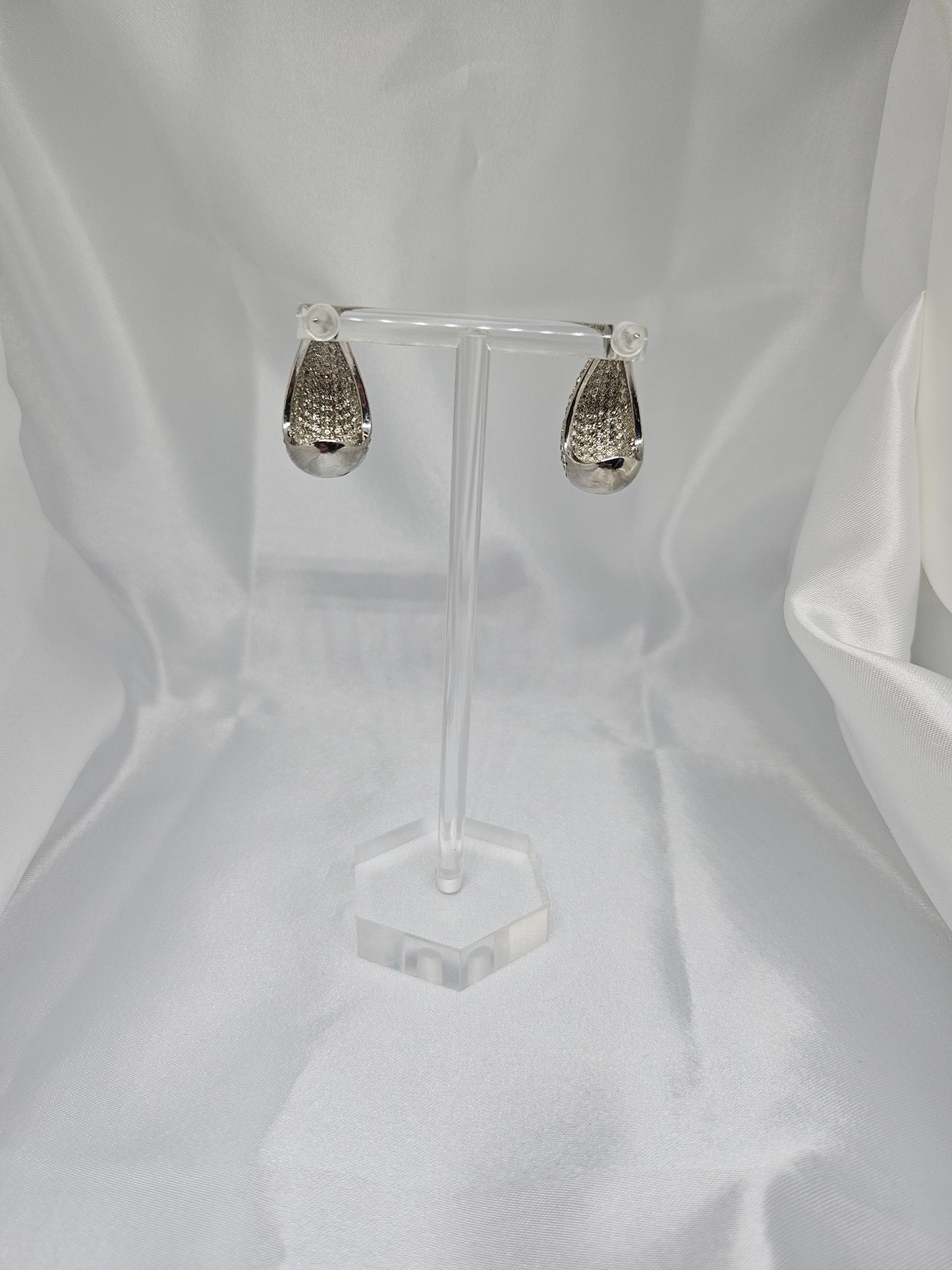 LAYA Silver & Gold Pearl Tear Drop Earring Silver Chunky Earring
