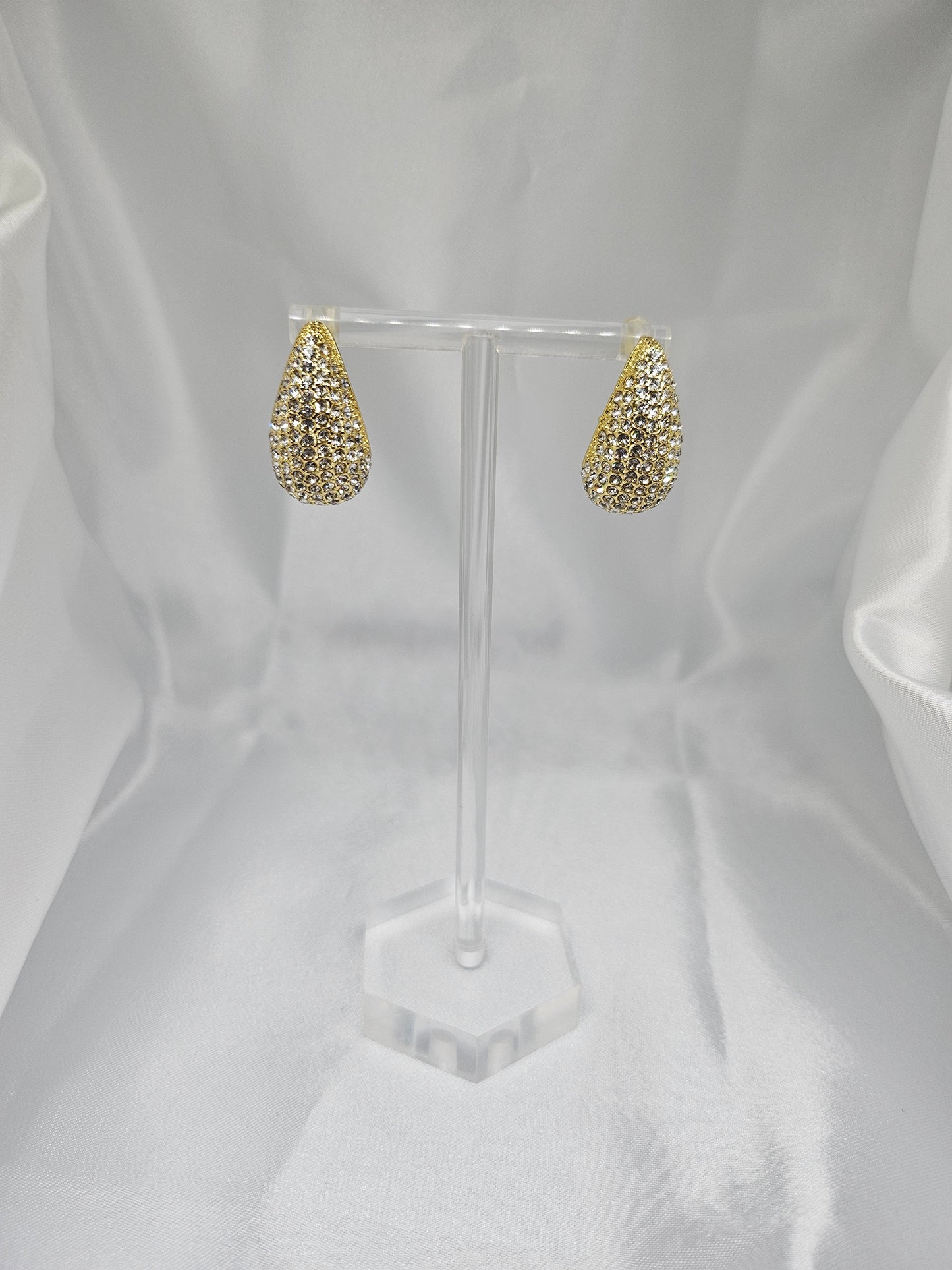 LAYA Silver & Gold Pearl Tear Drop Earring Silver Chunky Earring