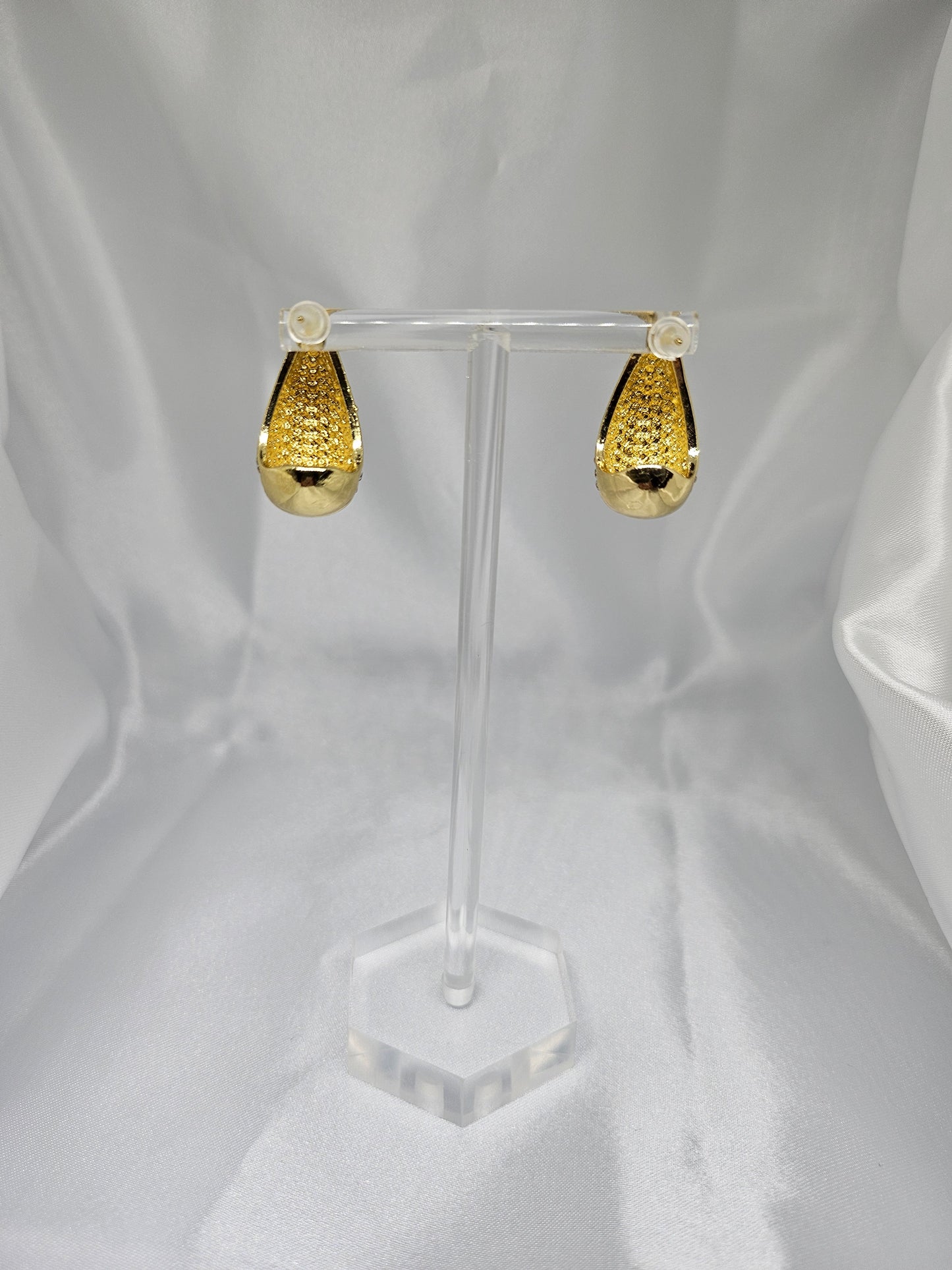 LAYA Silver & Gold Pearl Tear Drop Earring Silver Chunky Earring