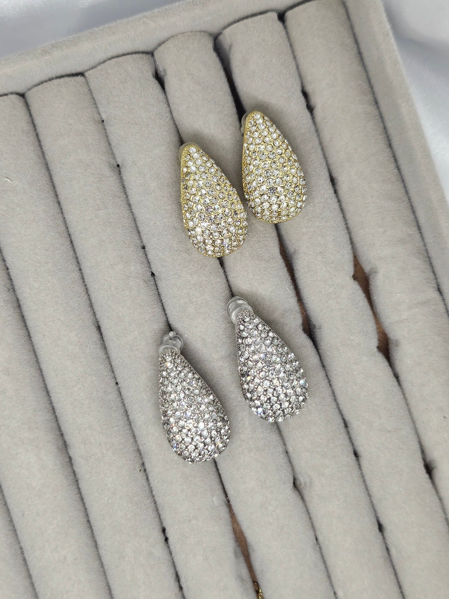 LAYA Silver & Gold Pearl Tear Drop Earring Silver Chunky Earring