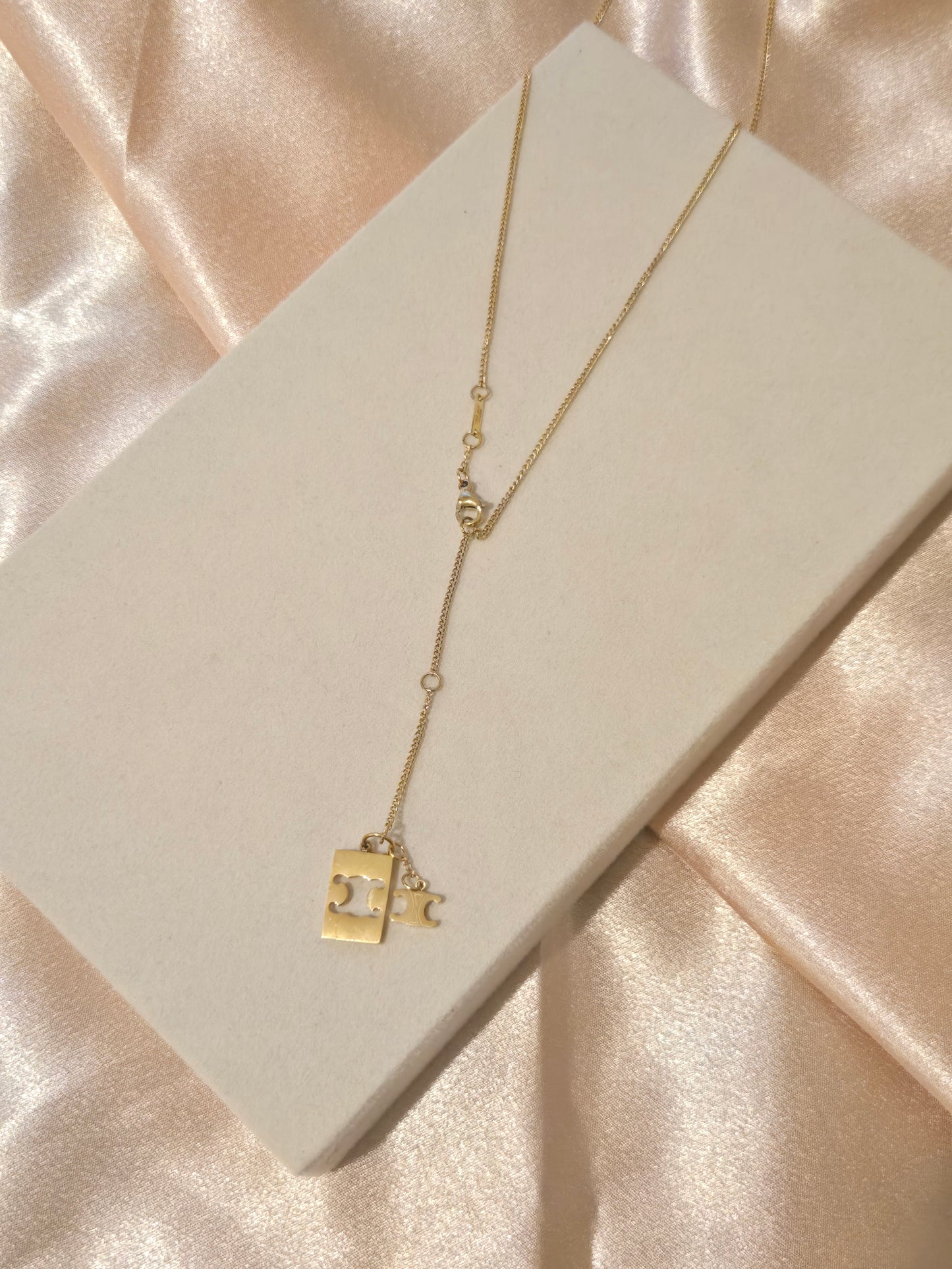 CECE Gold Thin Chained Necklace- 18K Gold Plated