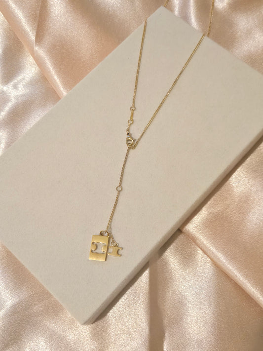 CECE Gold Thin Chained Necklace- 18K Gold Plated