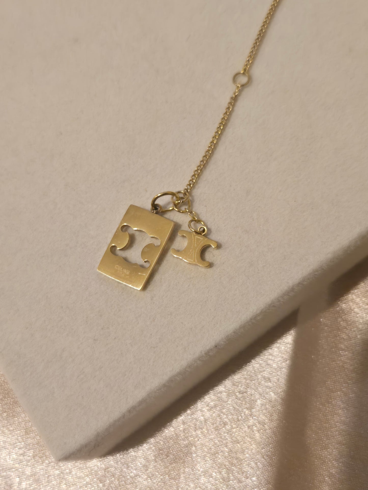 CECE Gold Thin Chained Necklace- 18K Gold Plated