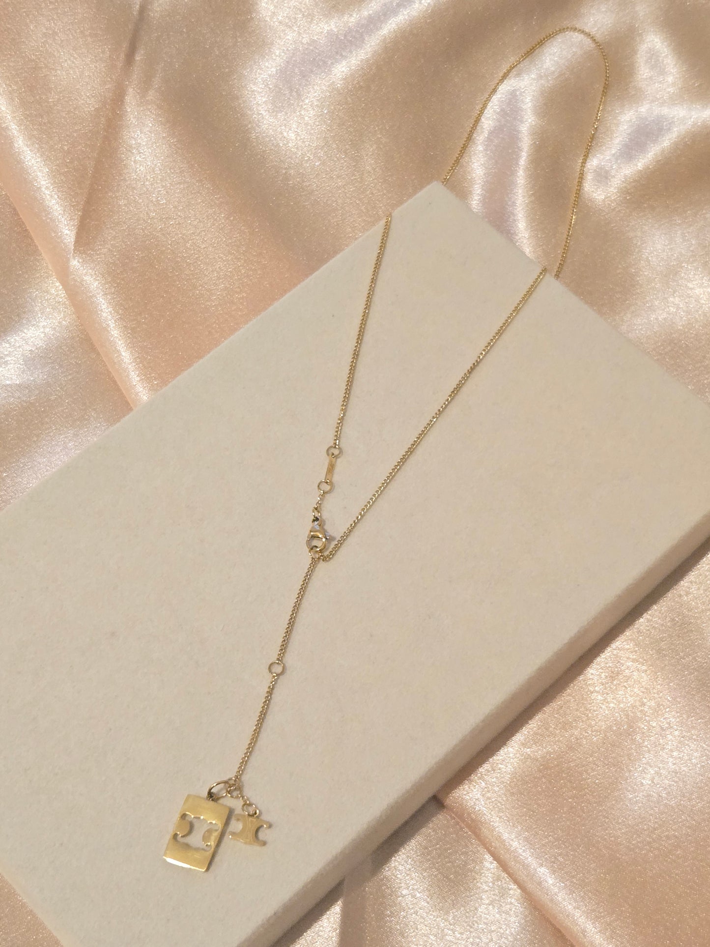 CECE Gold Thin Chained Necklace- 18K Gold Plated