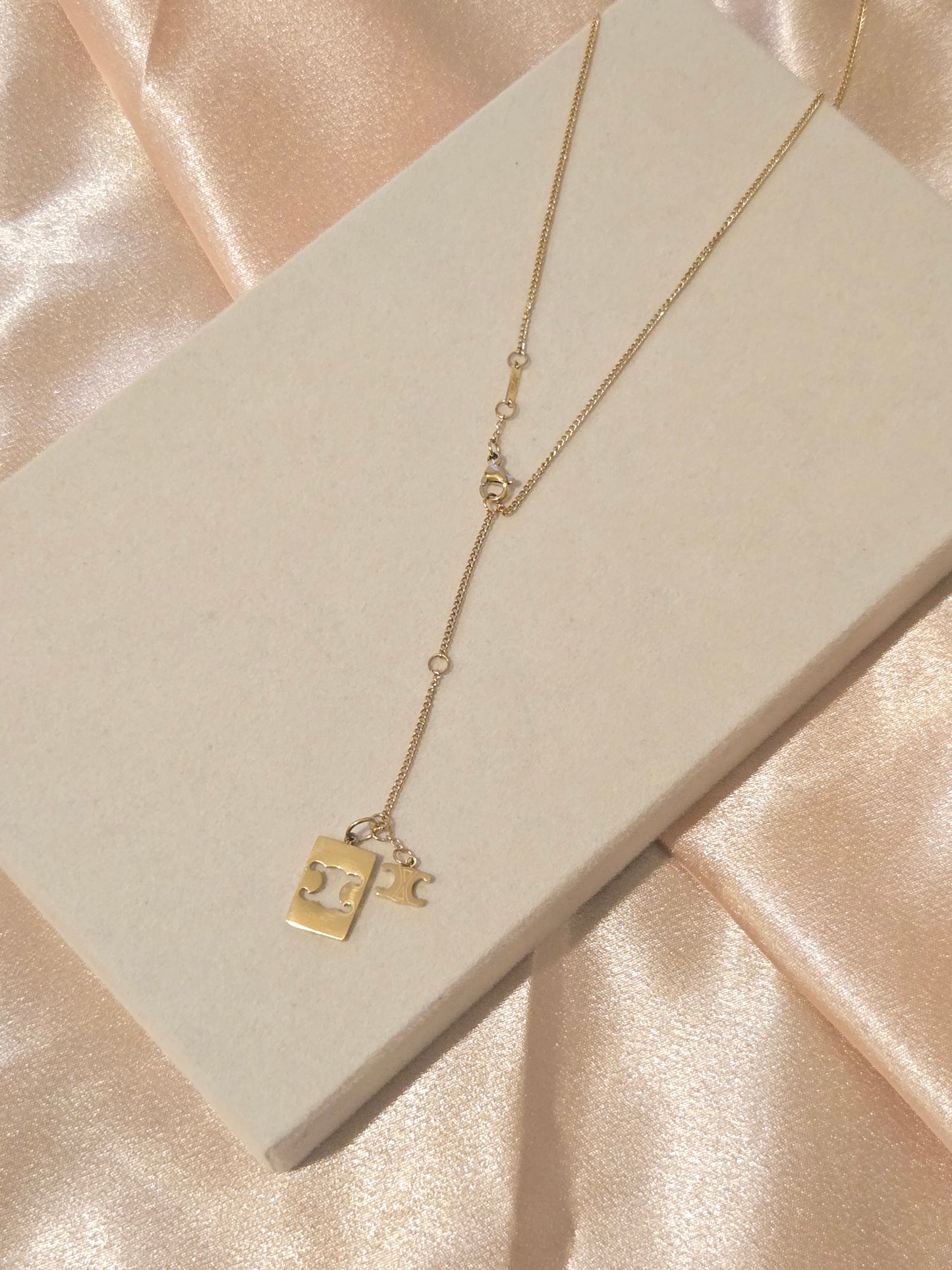 CECE Gold Thin Chained Necklace- 18K Gold Plated
