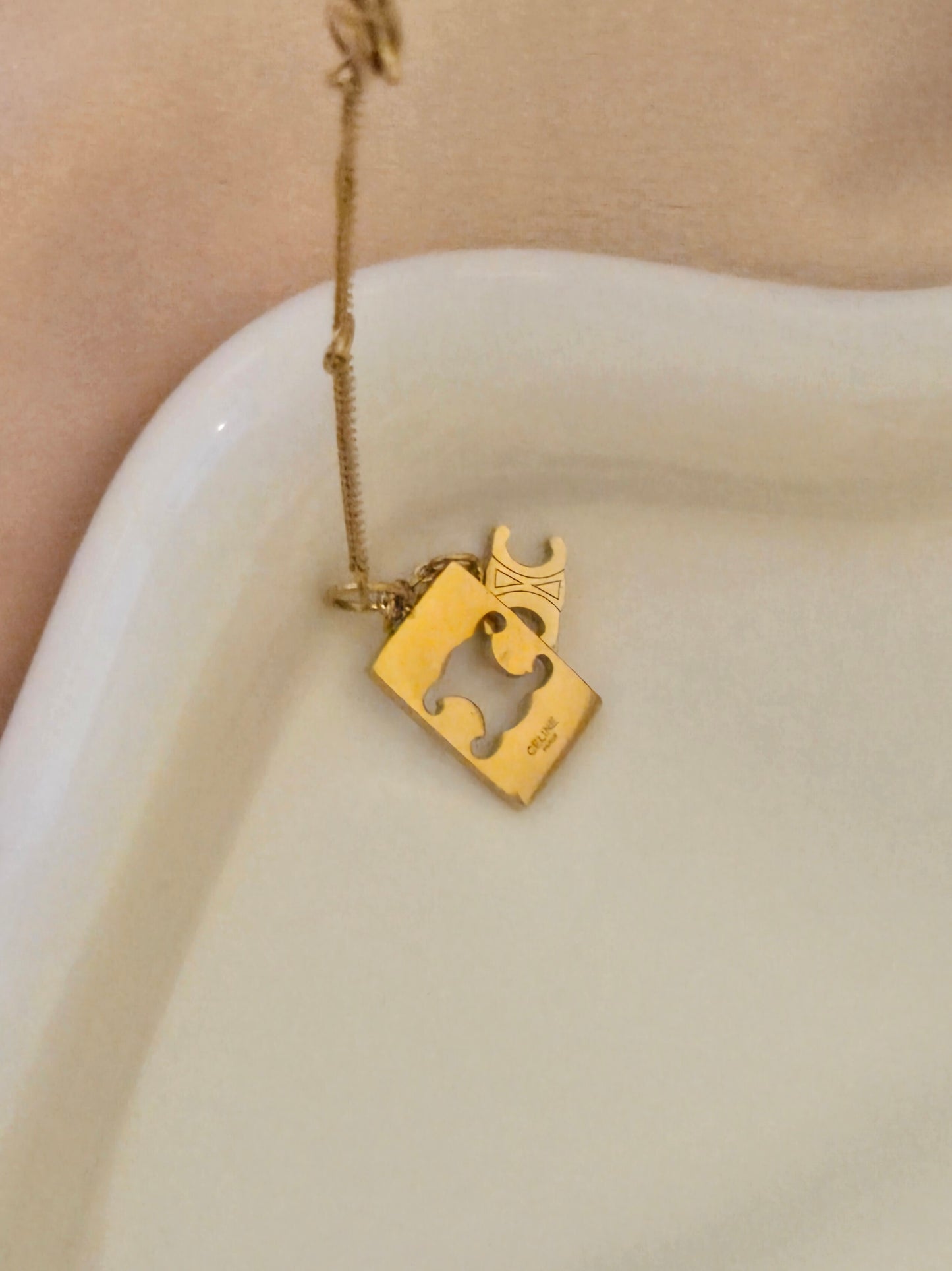 CECE Gold Thin Chained Necklace- 18K Gold Plated