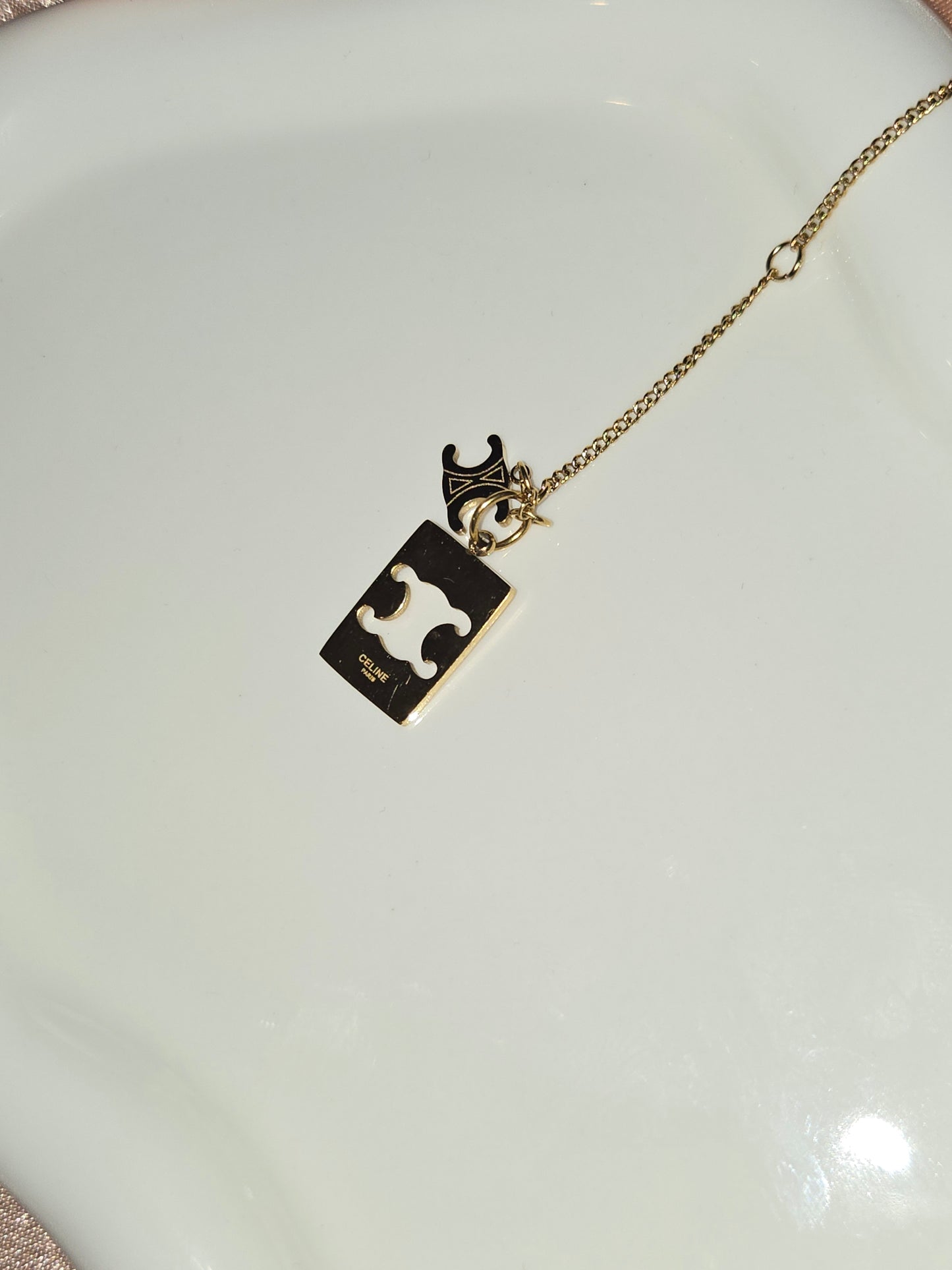 CECE Gold Thin Chained Necklace- 18K Gold Plated