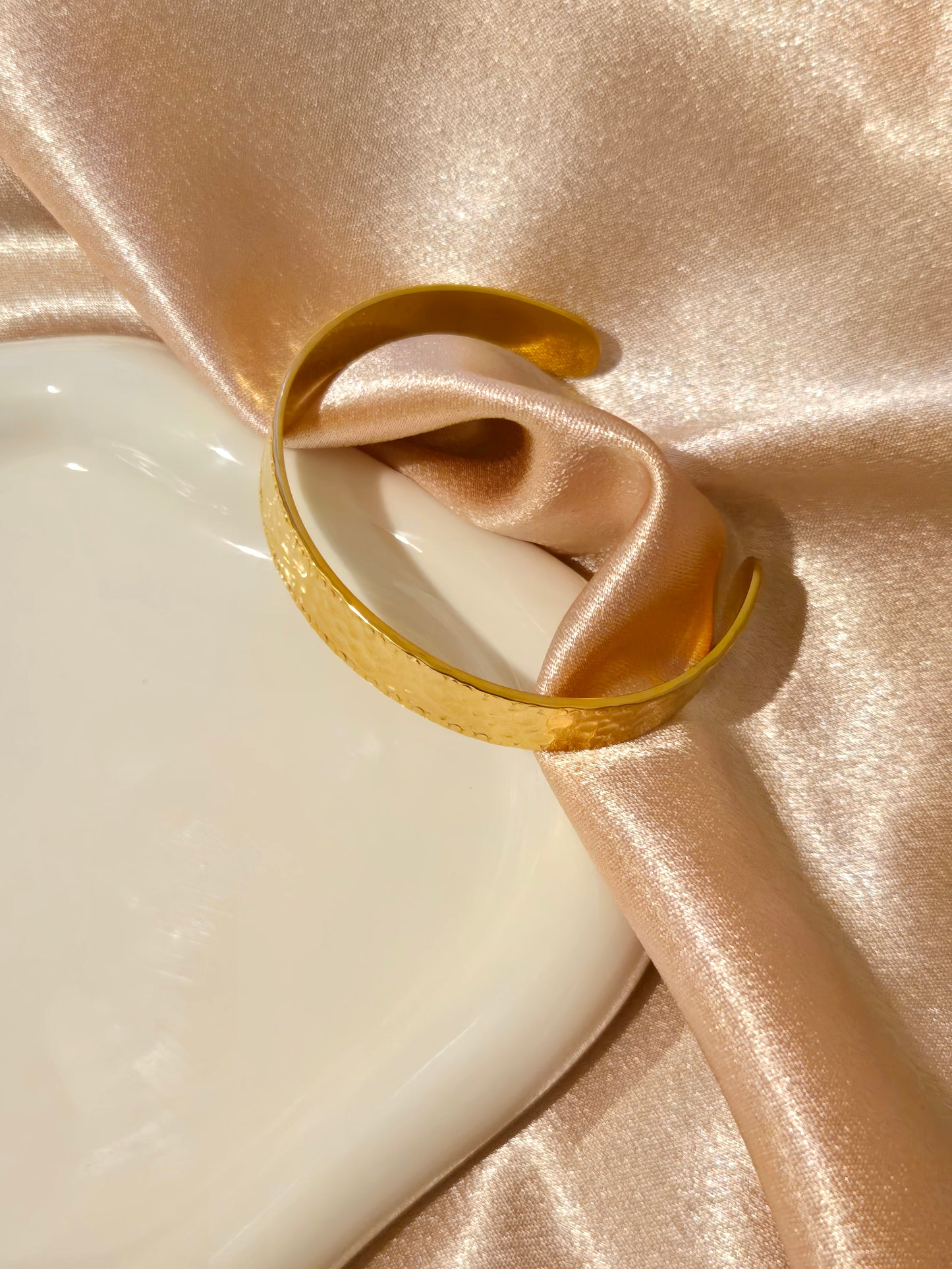 ANASTASIA - Textured Gold Cuff - 18K Gold Plated