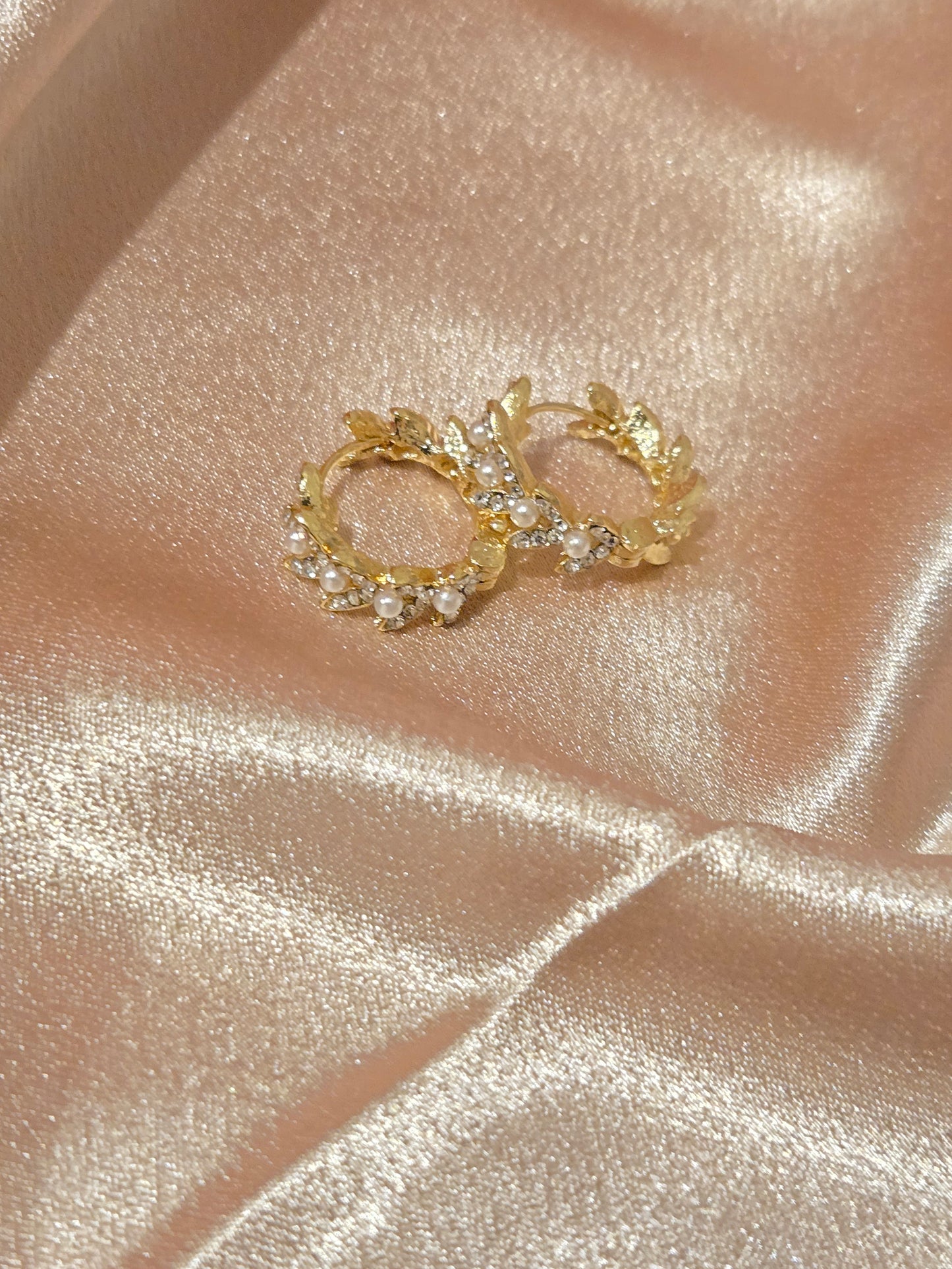LIYA Flower Hoop Earring - 18K Gold Plated
