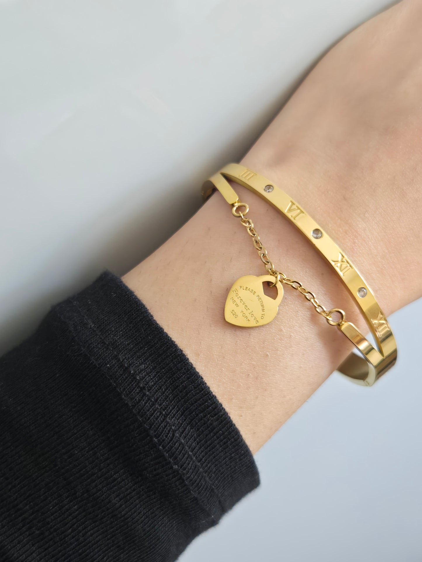 LILA Forever Love Gold Bangle - 18K Gold Plated Bangle