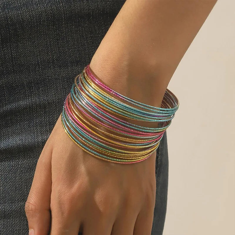 ZARIA 30-Piece Textured Bangle Set