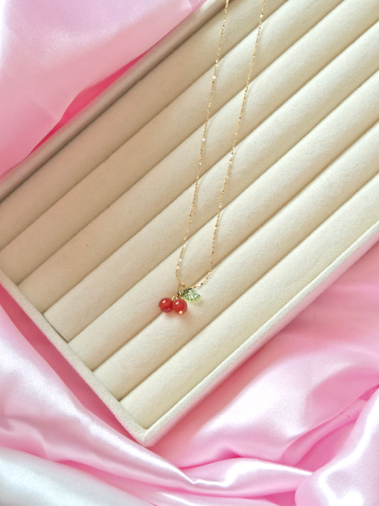 SAKURA Cherry Necklace - 18K Gold Plated