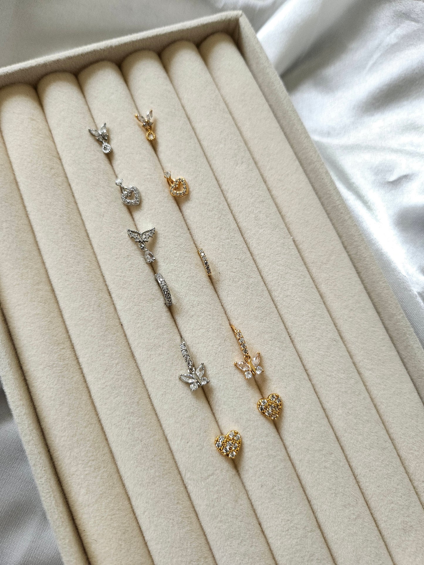LUNA Gold Heart Nose Stud - Stainless Steel