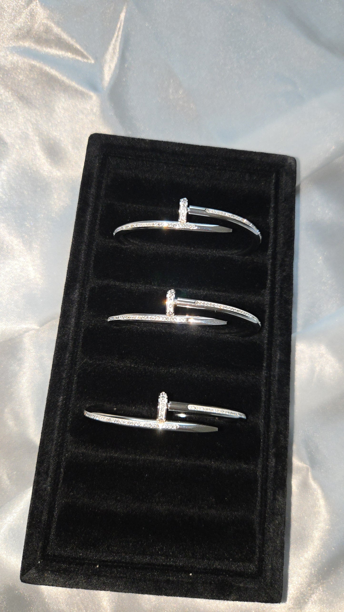 LYRA - Gold & Silver Zircon Nail Bangle