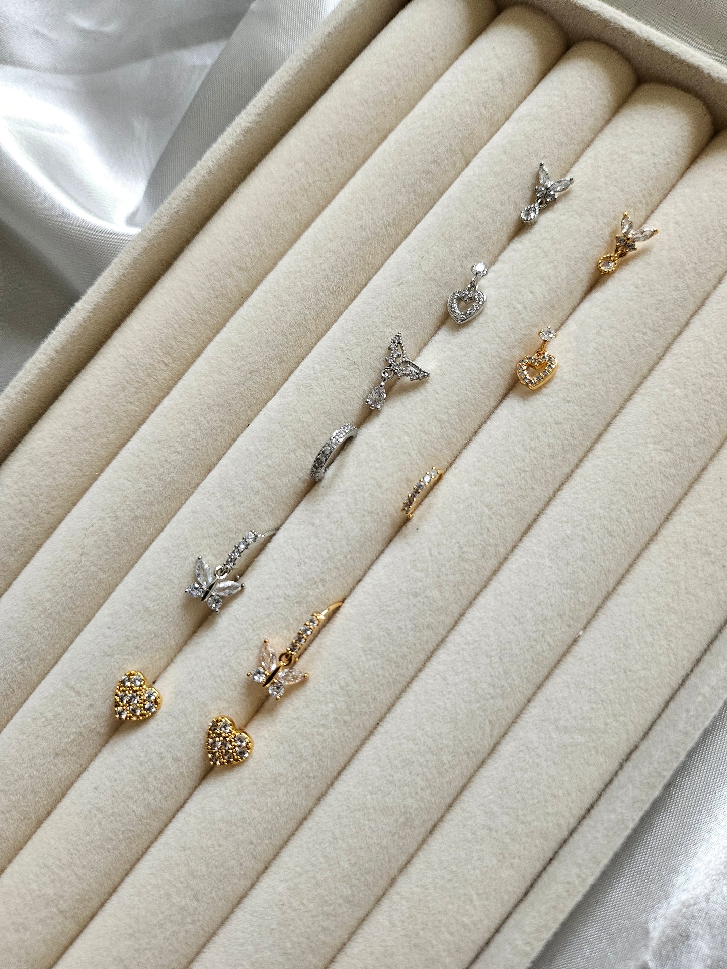 LUNA Gold Heart Nose Stud - Stainless Steel