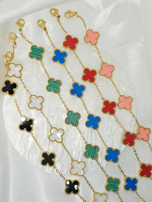 AMIRAH Clover Bracelet 18K Gold Plated - Multicolours