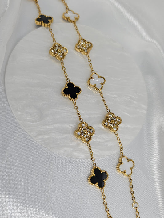 SAHARA Gold Jewel Flower Reversible Bracelet - 18K Gold Plated