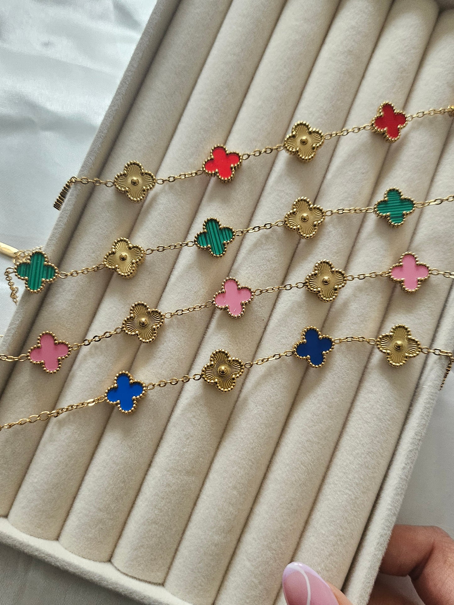 ALIZA Multicolour Gold Flower Bracelet - 18K Gold Plated