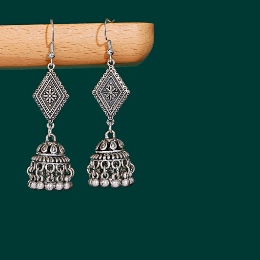 MEHRIN Silver Beaded Tassel Earrings