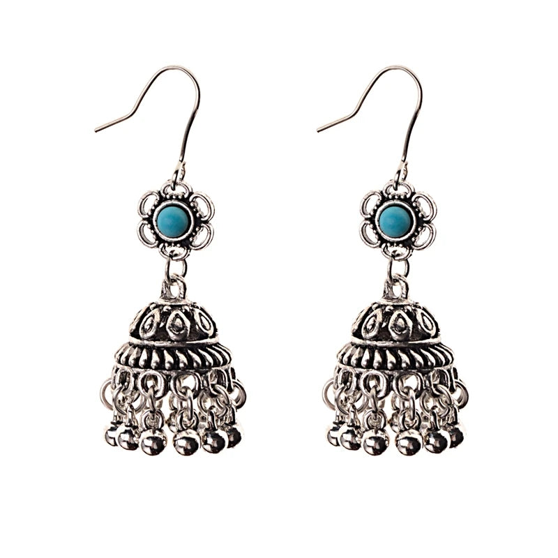 SEHAR Gold & Silver Bell Tassel Earrings