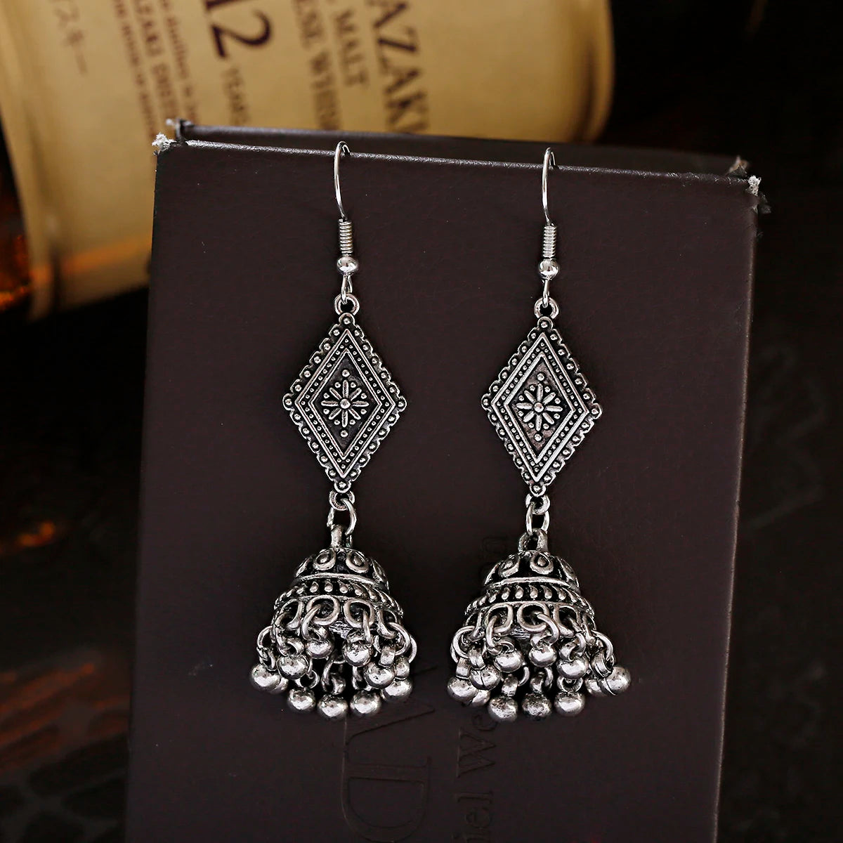 MEHRIN Silver Beaded Tassel Earrings