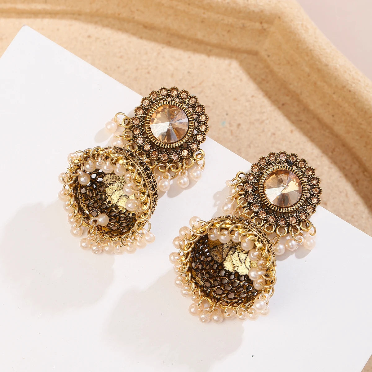 ELARA Crystal Jhumka Earrings