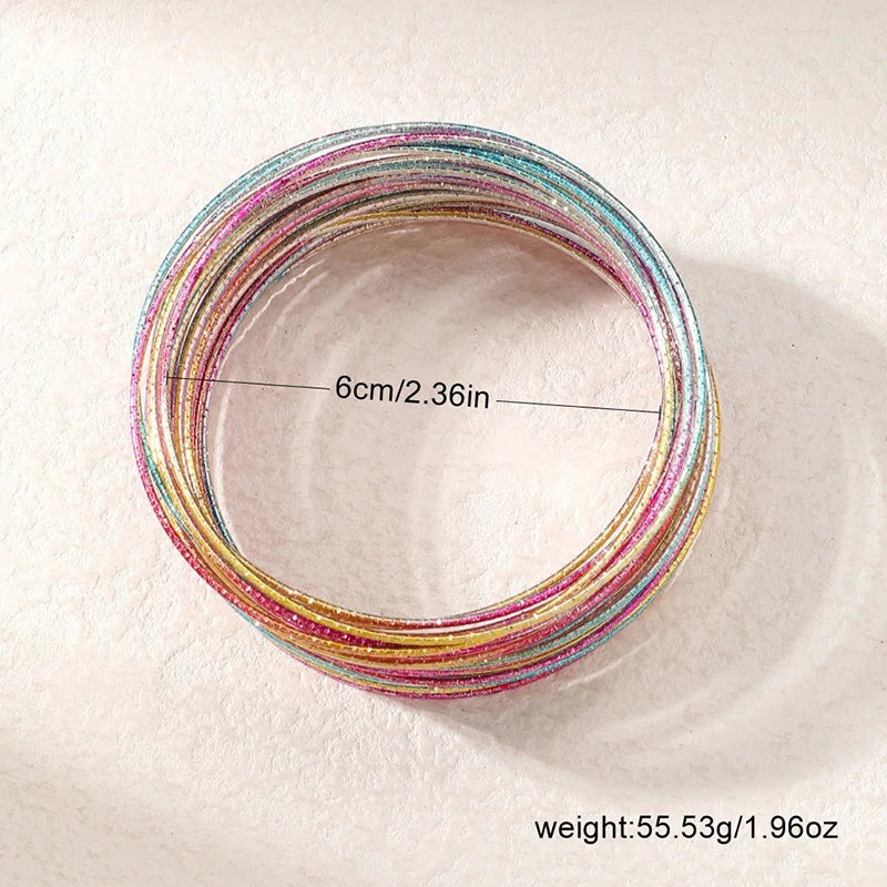ZARIA 30-Piece Textured Bangle Set