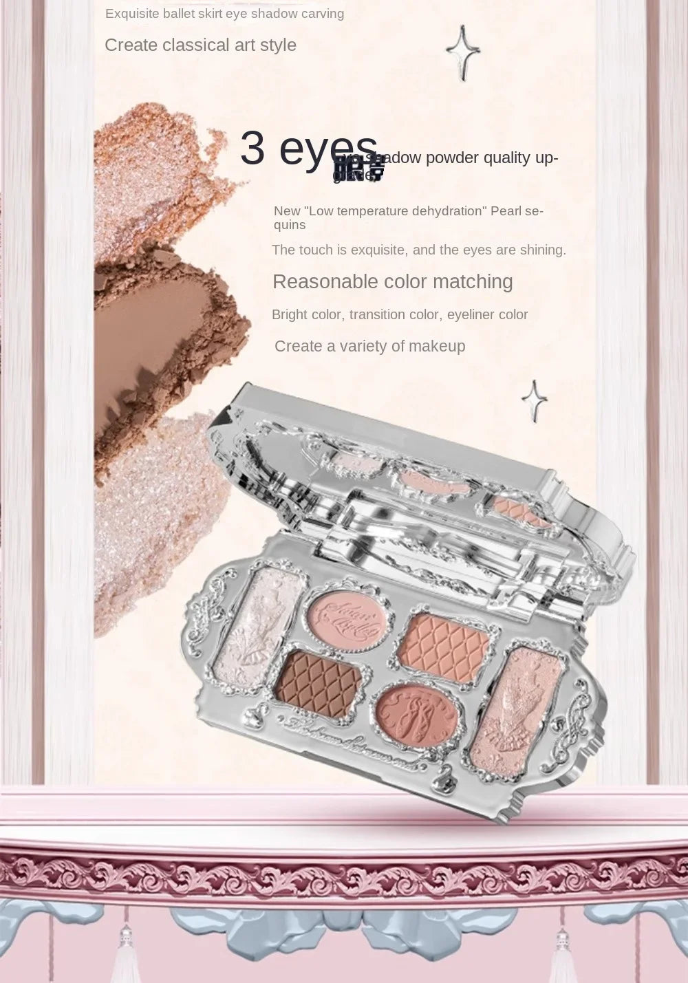 Flower Knows black Swan Ballet Eyeshadow Palette