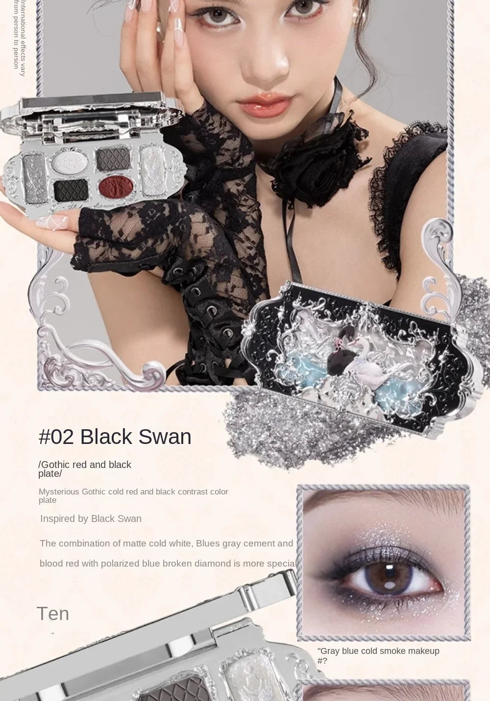 Flower Knows black Swan Ballet Eyeshadow Palette