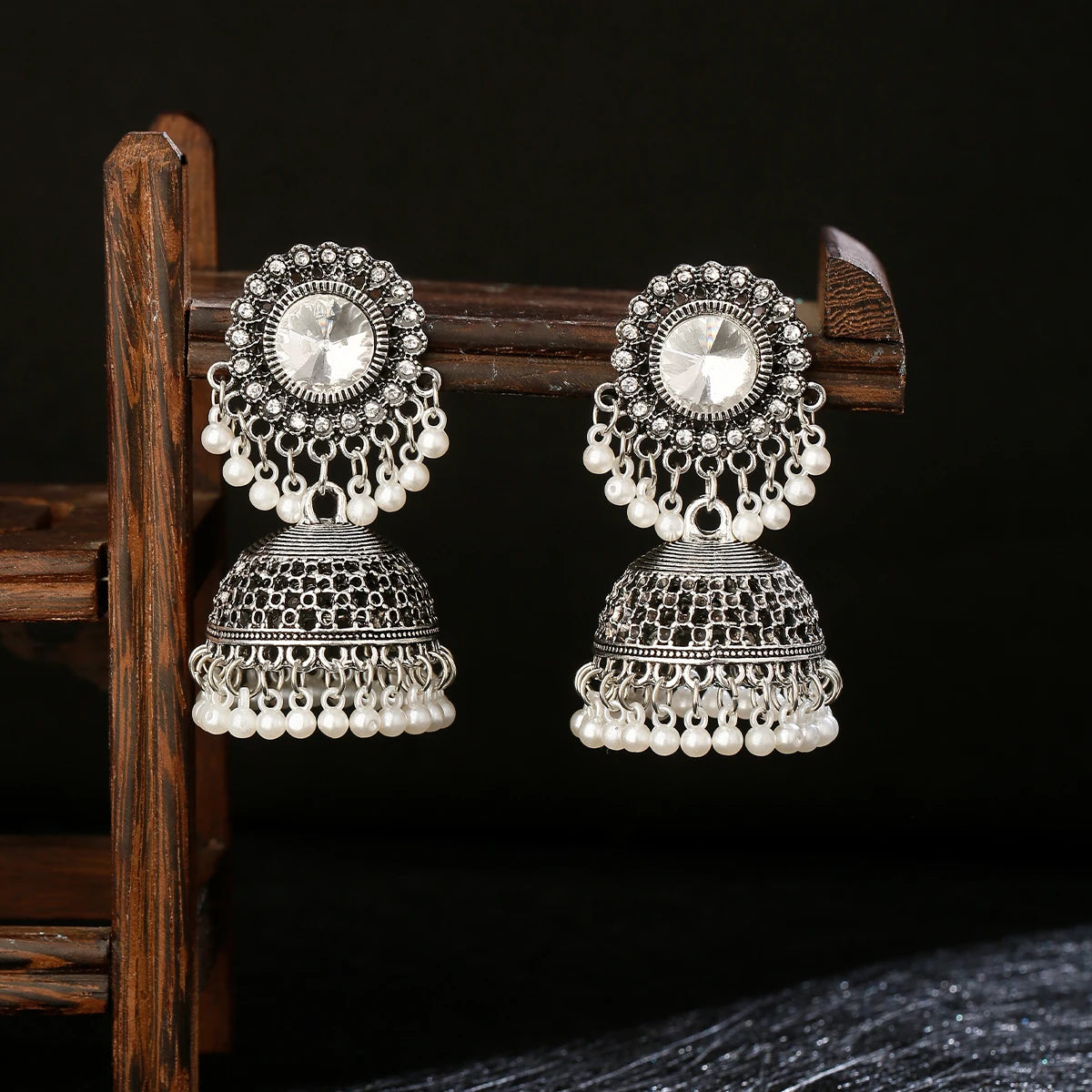 ELARA Crystal Jhumka Earrings