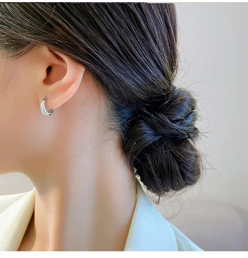 SHAYLA 925 Silver Hoop Earrings