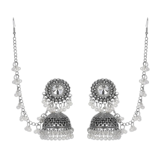 ELARA Crystal Jhumka Earrings