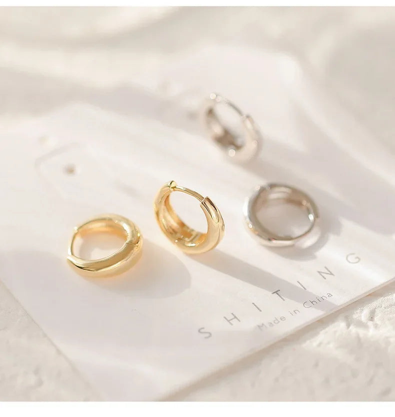 SHAYLA 925 Silver Hoop Earrings