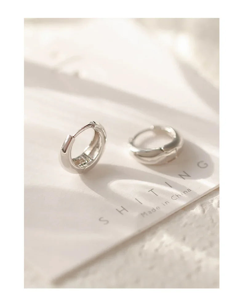 SHAYLA 925 Silver Hoop Earrings