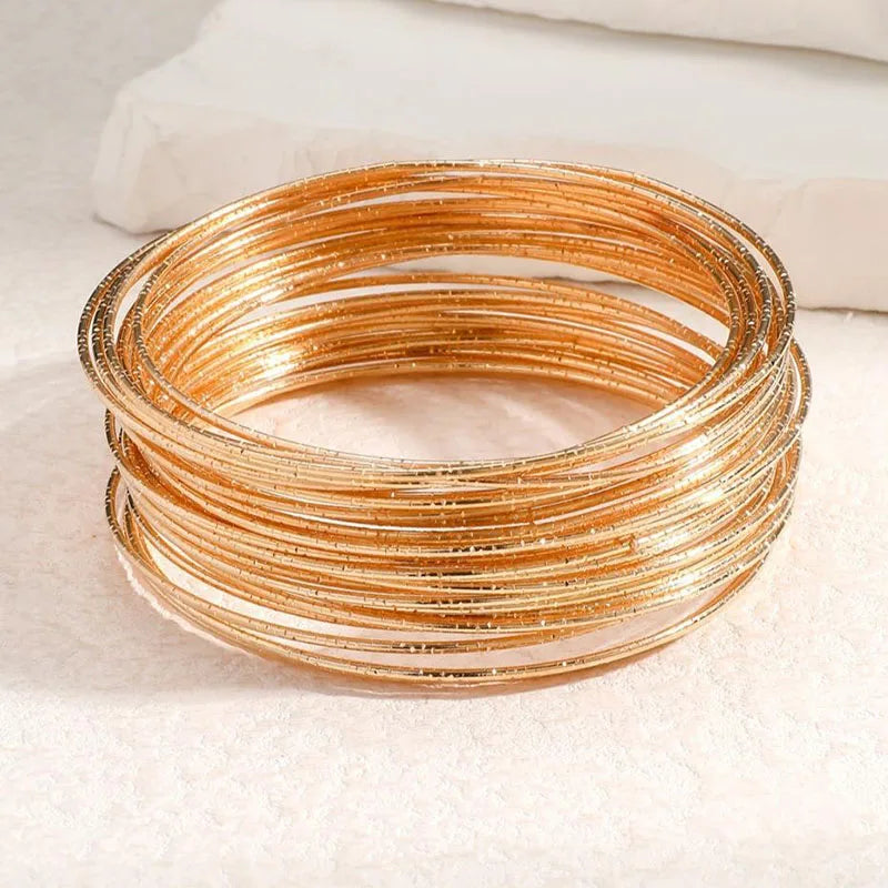 ZARIA 30-Piece Textured Bangle Set