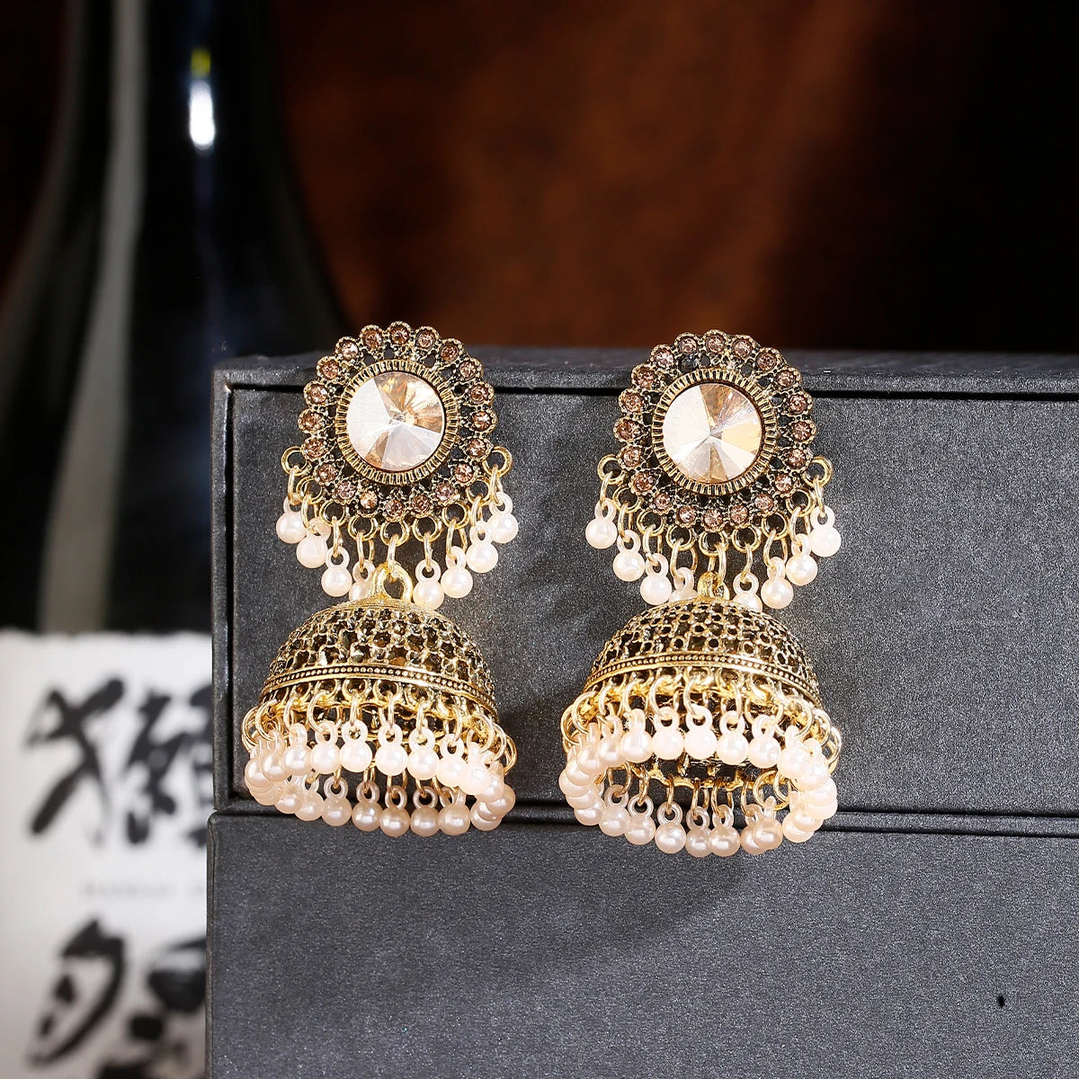 ELARA Crystal Jhumka Earrings