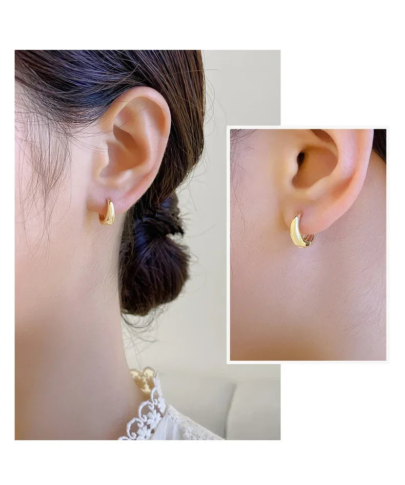 SHAYLA 925 Silver Hoop Earrings