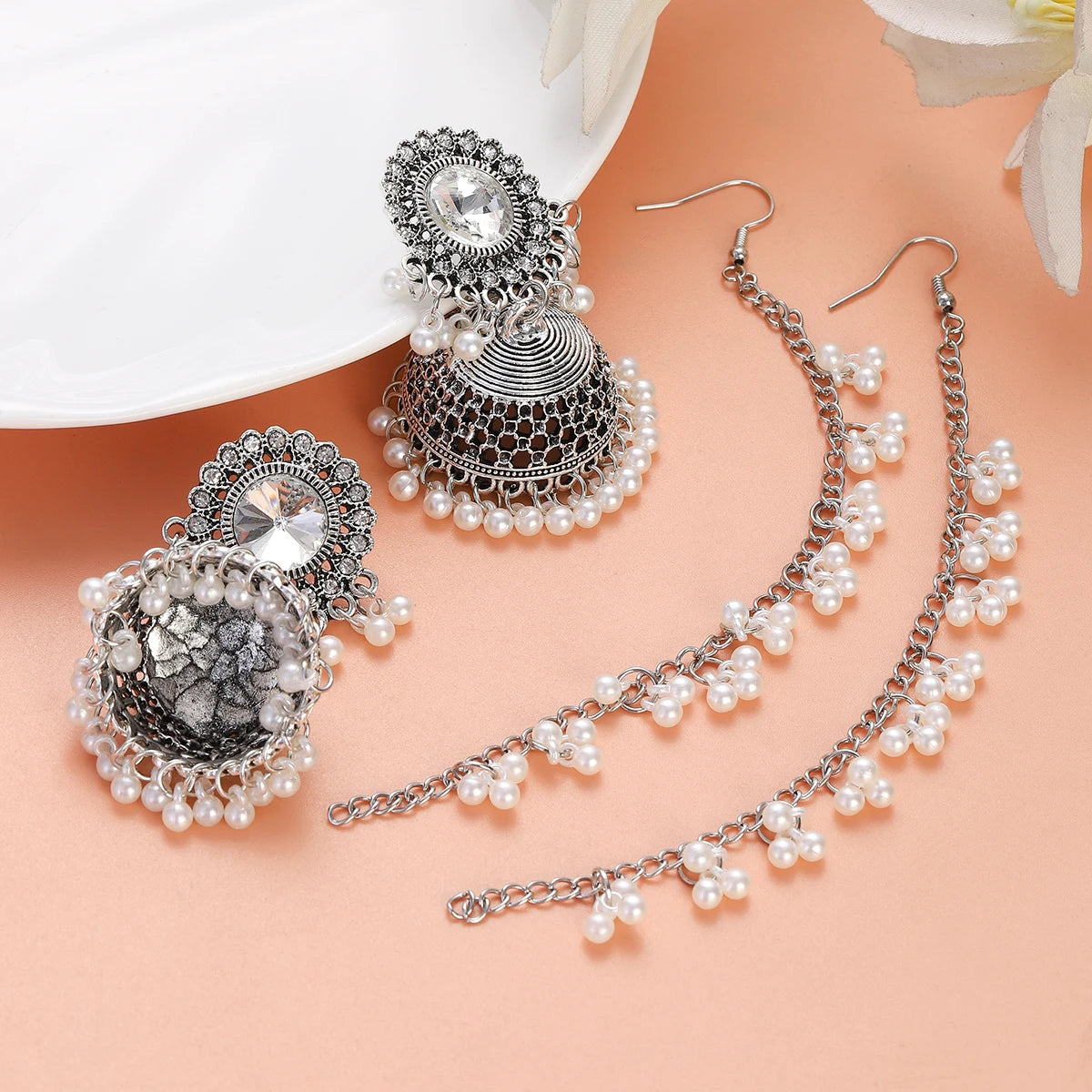 ELARA Crystal Jhumka Earrings