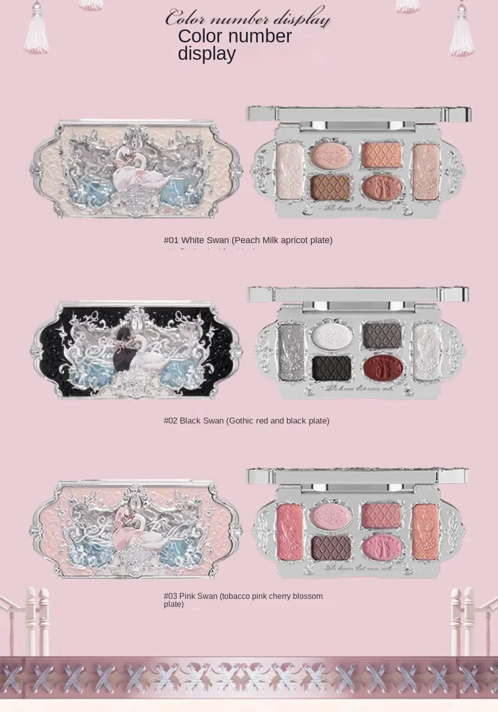 Flower Knows black Swan Ballet Eyeshadow Palette