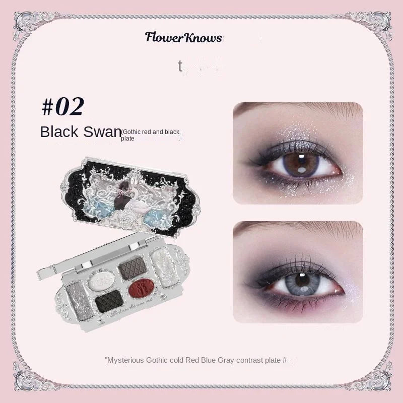 Flower Knows black Swan Ballet Eyeshadow Palette