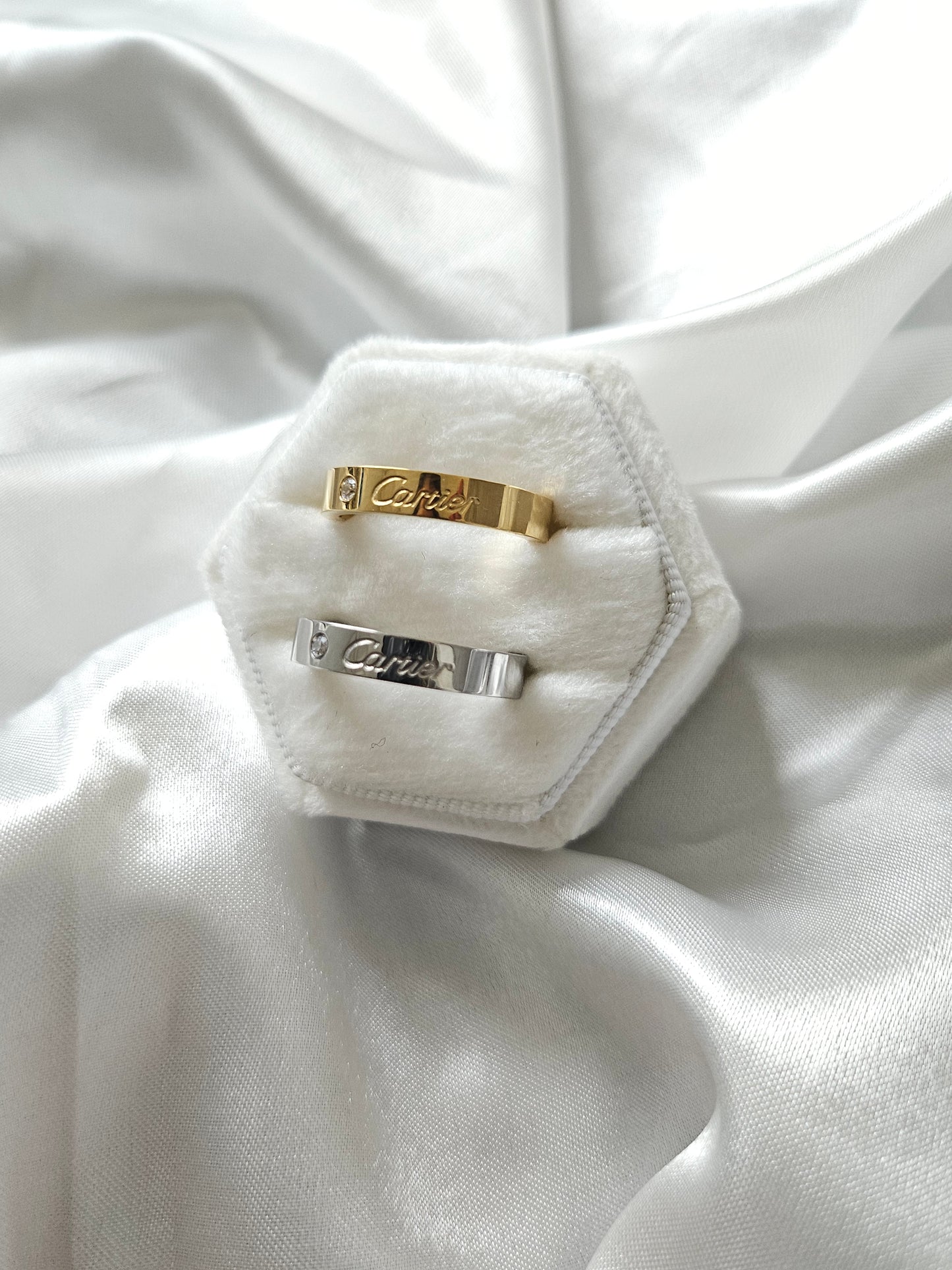 SIENNA Gold & Silver Jewel Band Rings - Stainless Steel