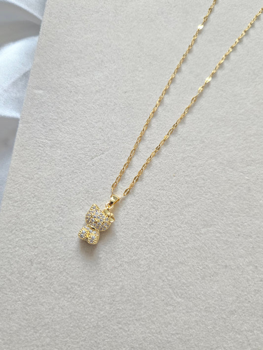 MACEY Hello Kitty Inspired Gold Jewel Necklace - Stainless Steel