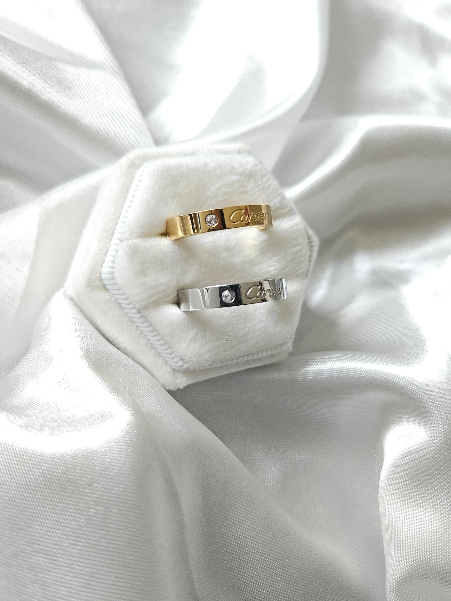 SIENNA Gold & Silver Jewel Band Rings - Stainless Steel