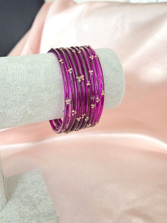 RANIA Raindrop Bangles - Purple - Set of 8 + Children Sizes!