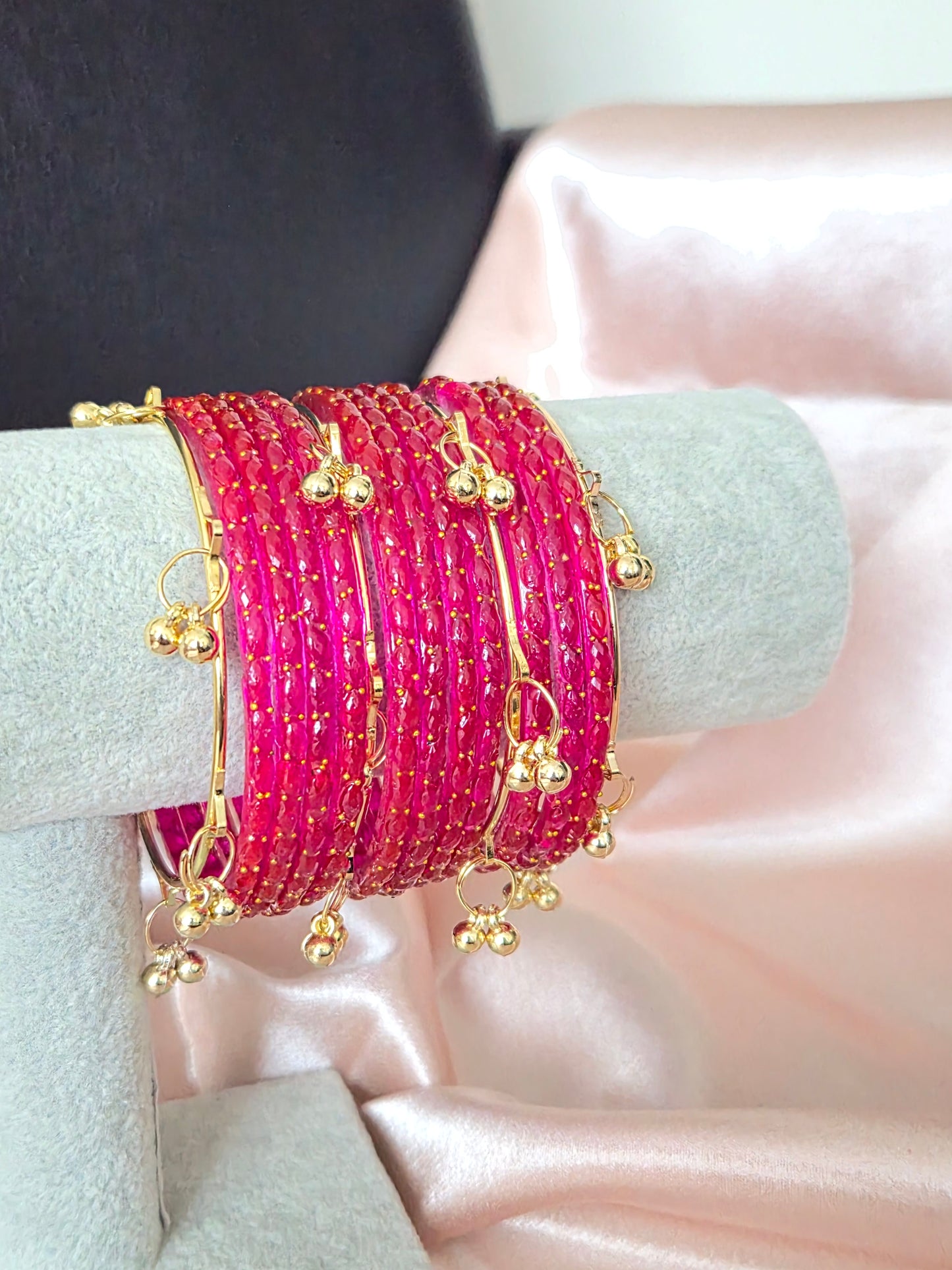 HAWA Kashmiri Bangles - Pink - Set of 8
