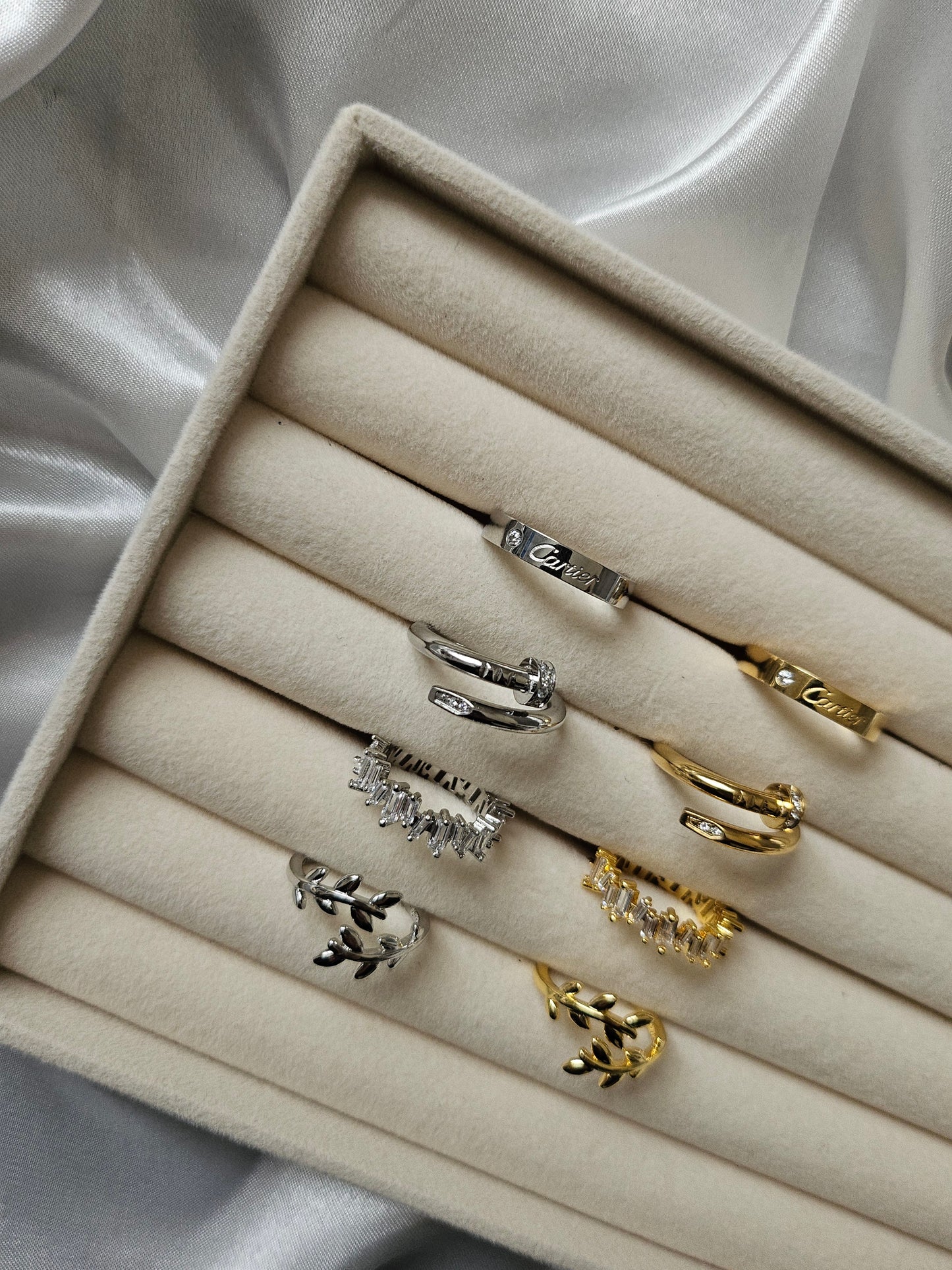 SIENNA Gold & Silver Jewel Band Rings - Stainless Steel