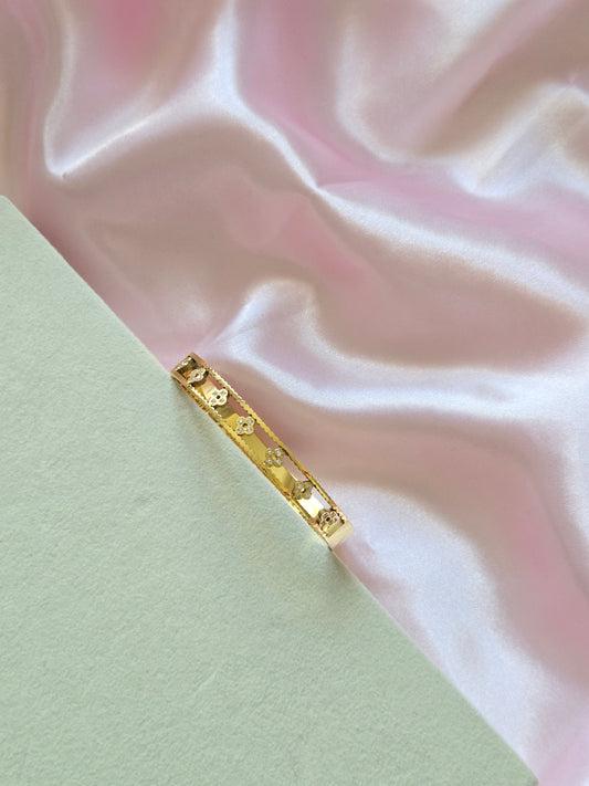 JAMILA - Gold Motif Bangle - Stainless Steel