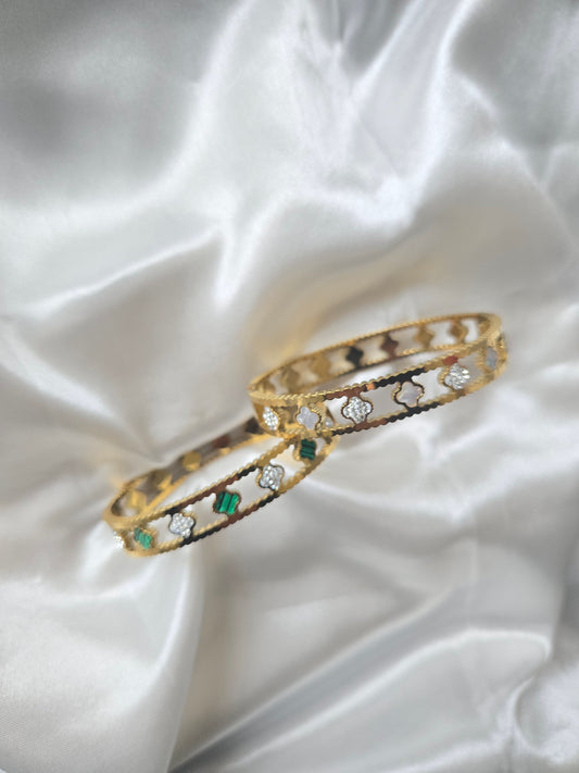 JAMILA Bangle - Green & White