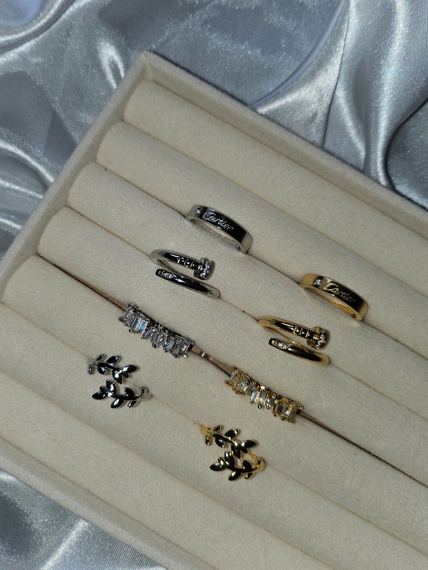 SIENNA Gold & Silver Jewel Band Rings - Stainless Steel